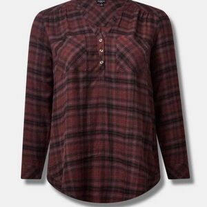 Torrid Harper Softest Flannel Tunic Pullover